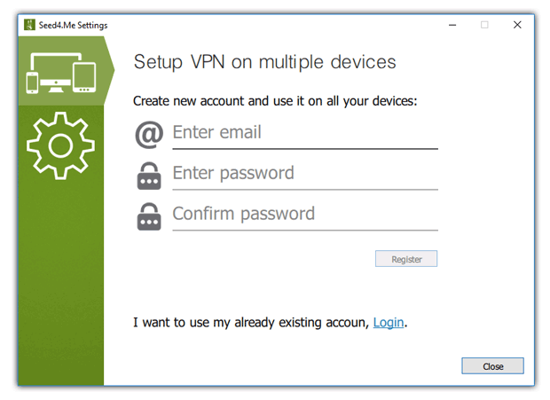 Seed4.Me VPN Client - Account Window